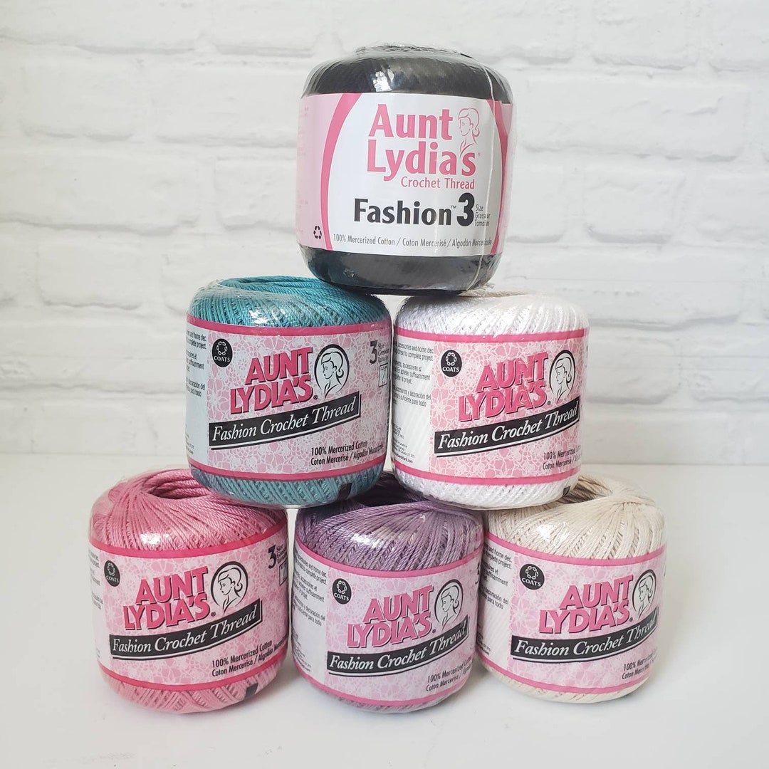 Aunt Lydia's Fashion Crochet Thread Size 3, 100 Cotton, 100150 Yards
