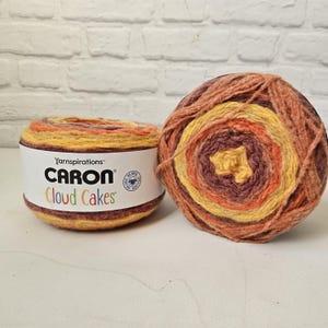 Yarnspirations Caron Cloud Cakes yarn, Sunflare 240 g Polyester, Retro colors, DUTY in Shipping