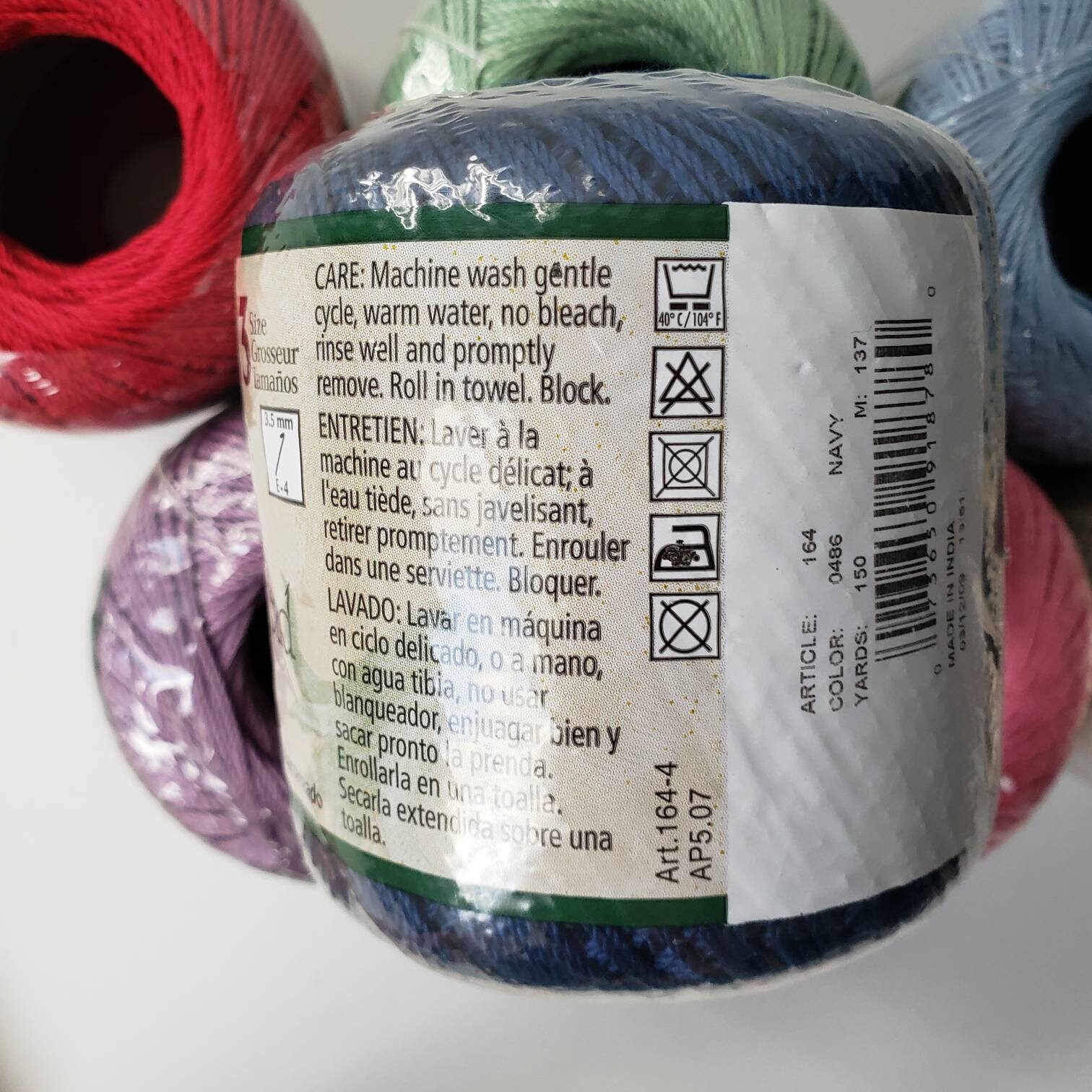 Royale Classic Crochet Thread Size 3, 100 Cotton, 150 Yards, Assorted