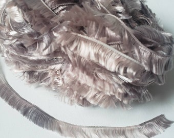 Brown Short Eyelash Yarn, soft yarn in 75 gram, feathery Boa-Style Bulky, pillow, hat, scarf yarn