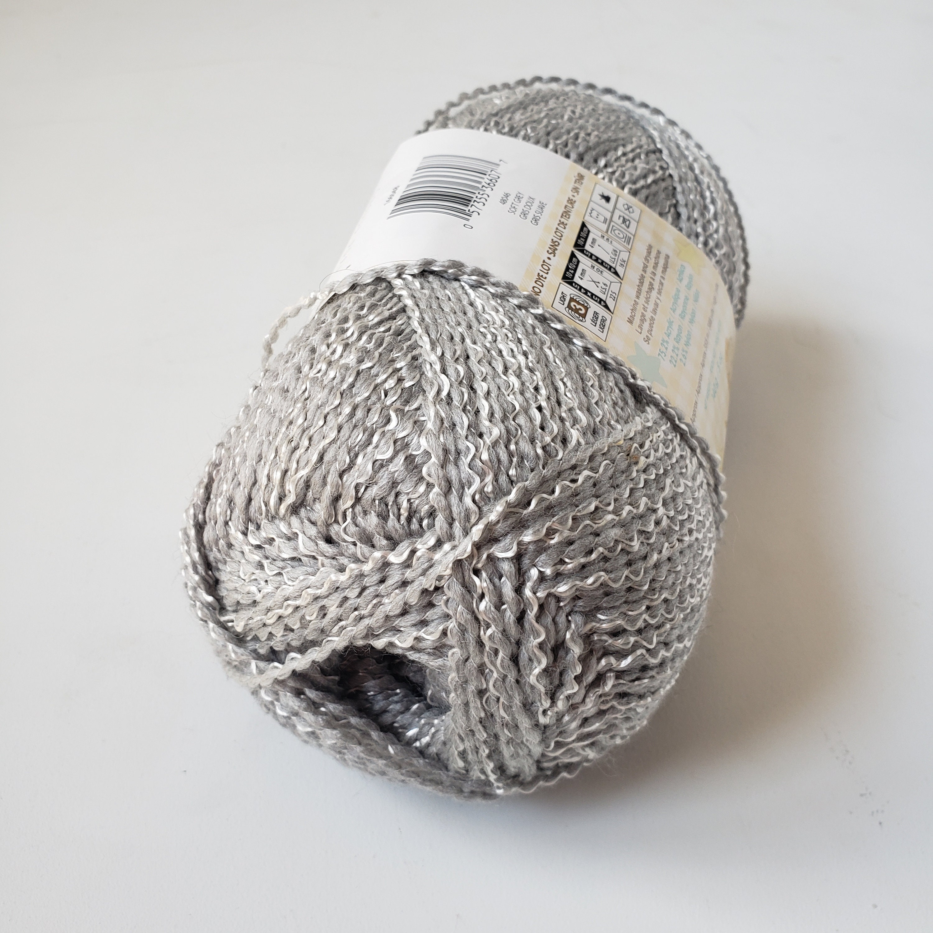 Bernat Baby Coordinates Yarn, Soft Grey Acrylic Blend, No Dye Lot