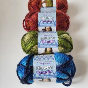 Bernat Bargello Yarn, 100 grams, super bulky, grey, plum, pumpkin, olive, brown yarns, discontinued yarn. DUTY & TARIFF included in shipping
