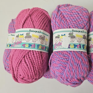 Laine Bouquet Softee, laine acrylique Tutti Frutti rose et violet abandonnée DUTY FREE aux États-Unis