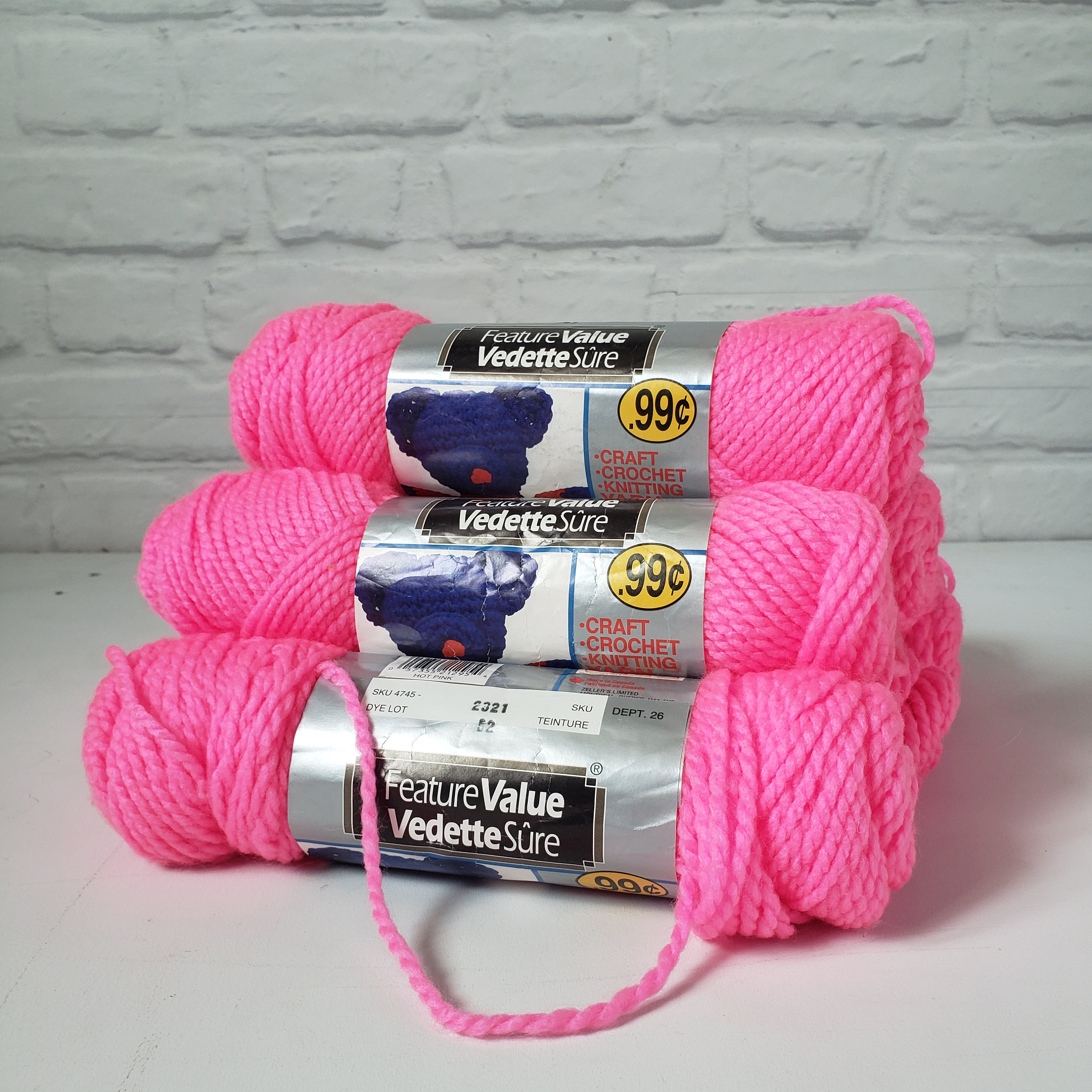 Big Twist Value Yarn Hot Pink Acrylic Worsted Weight Yarn Crochet