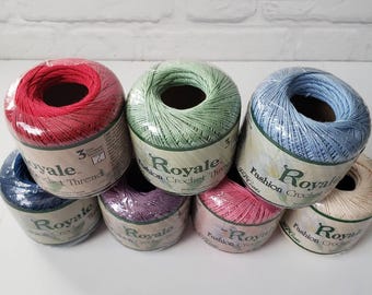 Royale Classic Crochet Thread size 3, 100% cotton, 150 yards, assorted colors, home projects, crochet apparel DUTY & TARIFF in shipping