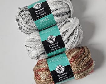 Loops & Thread Enchanted Yarn, 100gr. acrylic, polyester, chocolate truffle, bordeaux wine, snow white, gold charm DUTY'n TARIFF in shipping