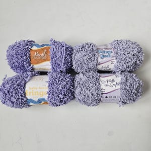 Needle Crafters Baby-Braid Fringe Yarn, 100% polyester, 50 grams, light blue, cream, white, soft lilac, grey DUTY & TARIFF included