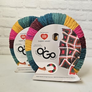 Red Heart Super Saver O'GO Yarn, Jeweltone, 5 oz 236 yds DUTYFREE to USA