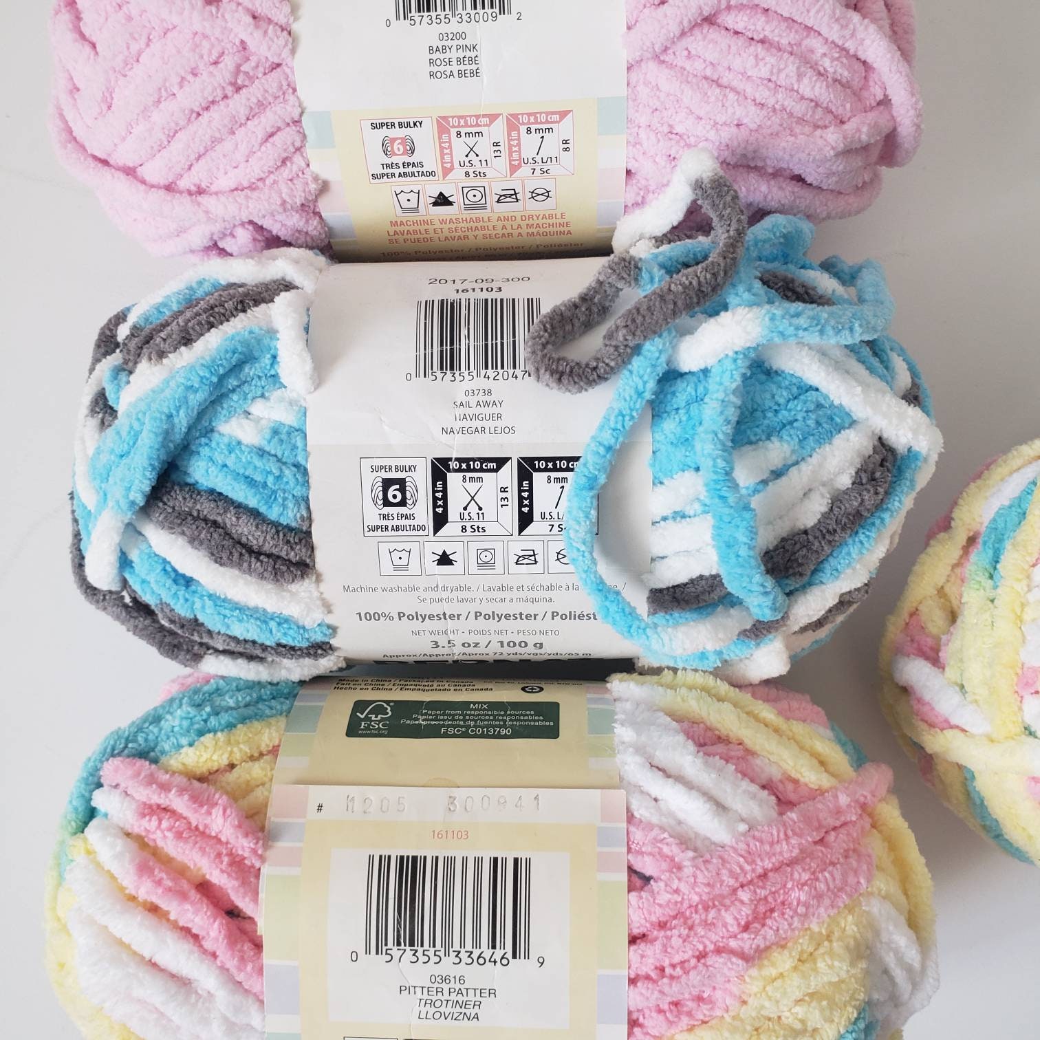 Bernat Baby Blanket Yarn 100 Gram 3.5oz Pitter Patter Pink Etsy Canada