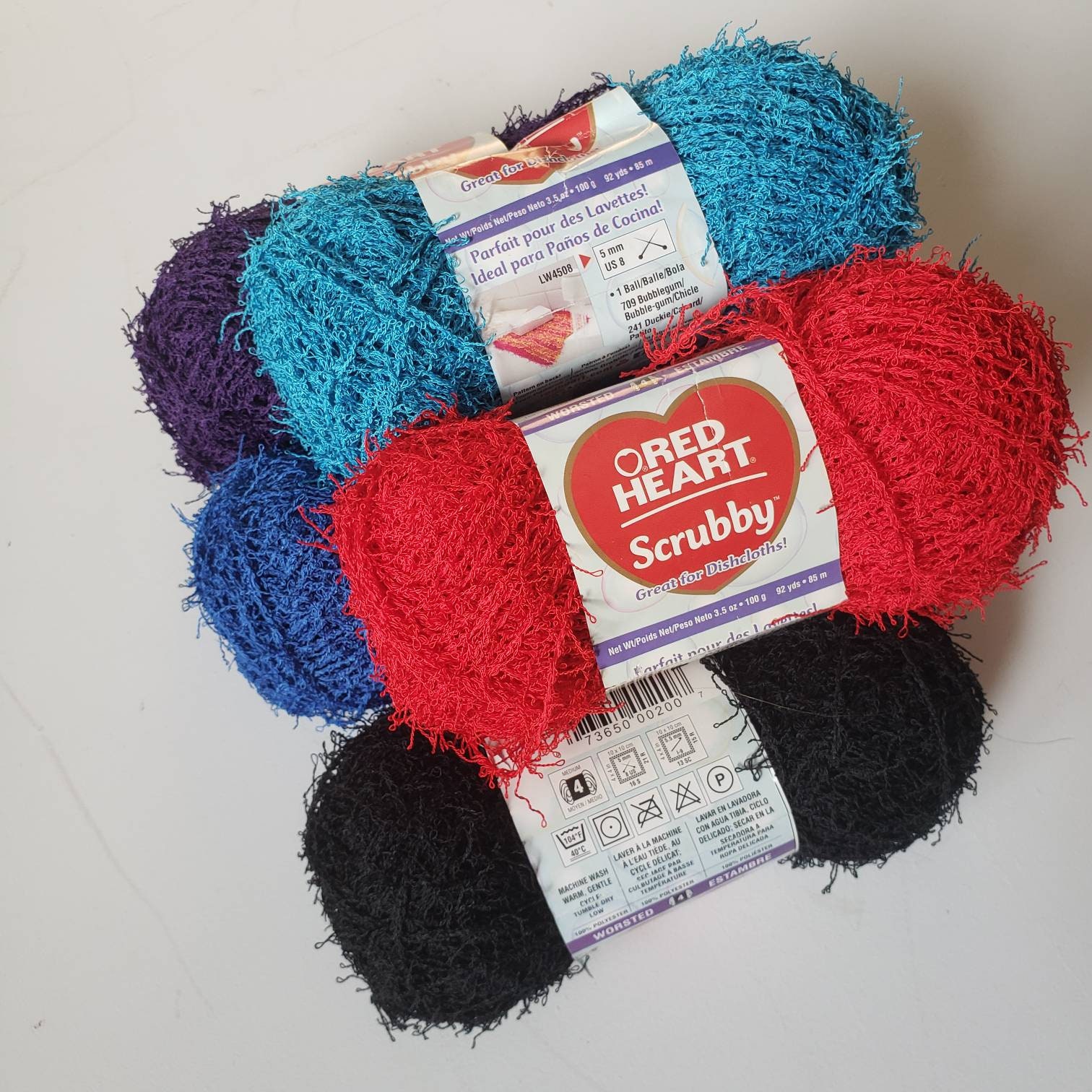Red Heart Scrubby Yarn Polyester Yarn 100g Dish Cloth Yarn Etsy