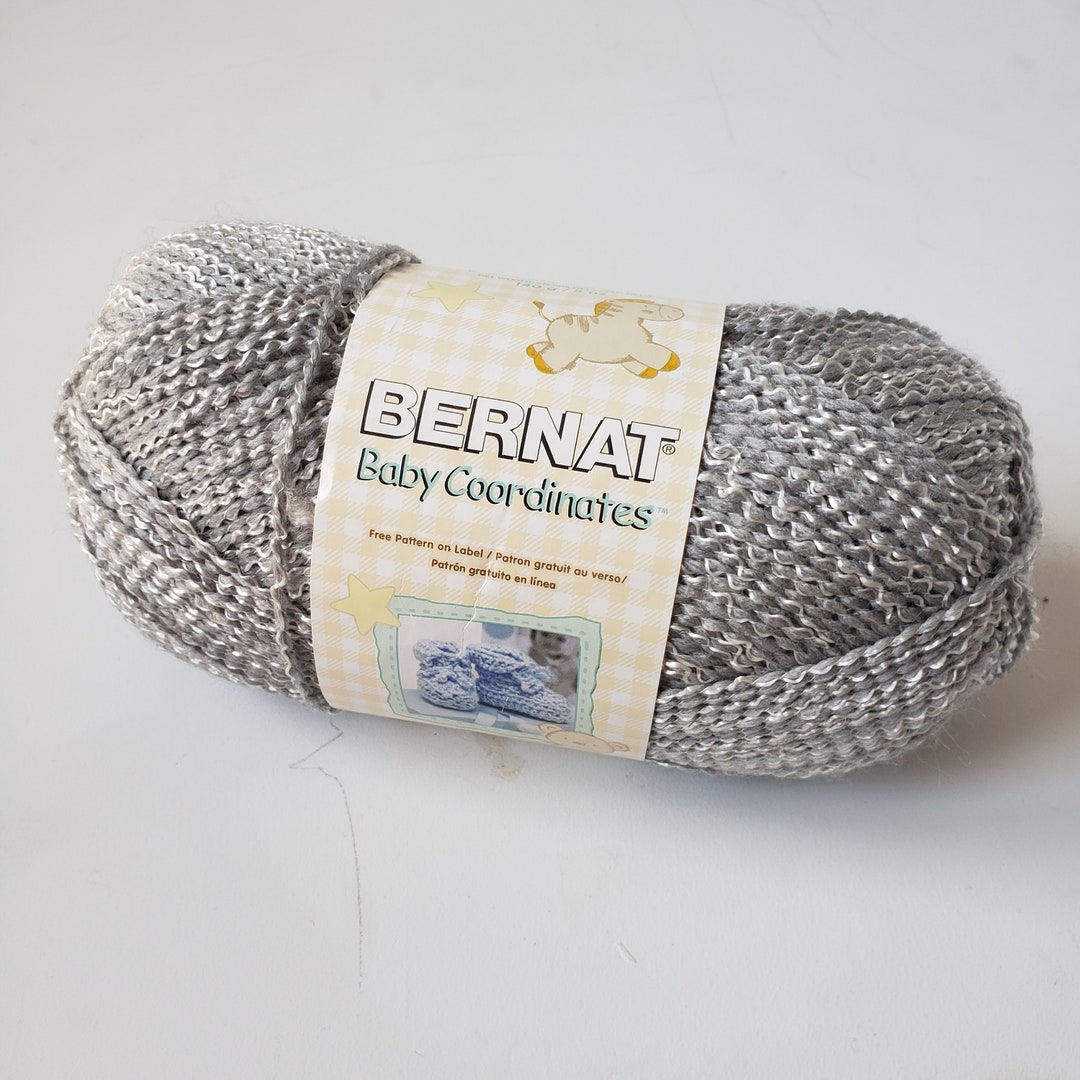 Bernat Baby Coordinates Yarn, Soft Grey Acrylic Blend, No Dye Lot