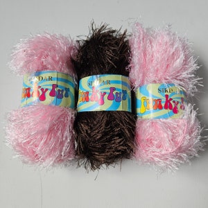 Eyelash Yarn From Sirdar Funky Fur, Pink Brown 50 Grams, 100