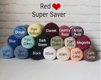 Red Heart Super Saver Yarn – Variety of Colors & Prints DUTY FREE to USA