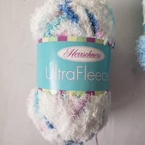 Herrschners Ultra Fleece yarn, bulky yarn #5, polyester yarn, discontinued yarn, blue, green, white yarn DUTY & TARIFF in shipping