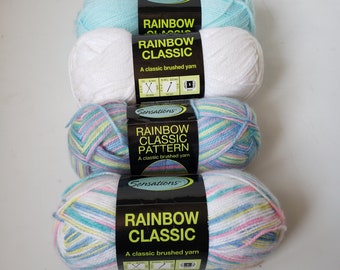 Sensations Rainbow Classic Yarn, 312 grams/228 grams, #5, Classic brushed yarn, 100% Acrylic, discontinued yarns