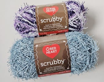 Red Heart Scrubby Yarn, Polyester yarn, 100g, dish cloth yarn, grape, cherry, white, black, ocean yarn, scrubbers DUTY & TARIFF in shipping