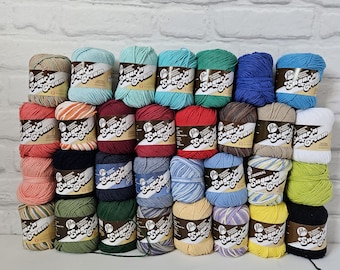 Lily Sugar n Cream 100% Cotton Yarn, 56 - 70grams cotton knitting yarn, sugar and cream cotton, pot holder, towel yarn. DUTY FREE to USA