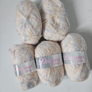 Donna by Wendy Yarn, Boucle Texture, Pink Blue Cream, 50 grams