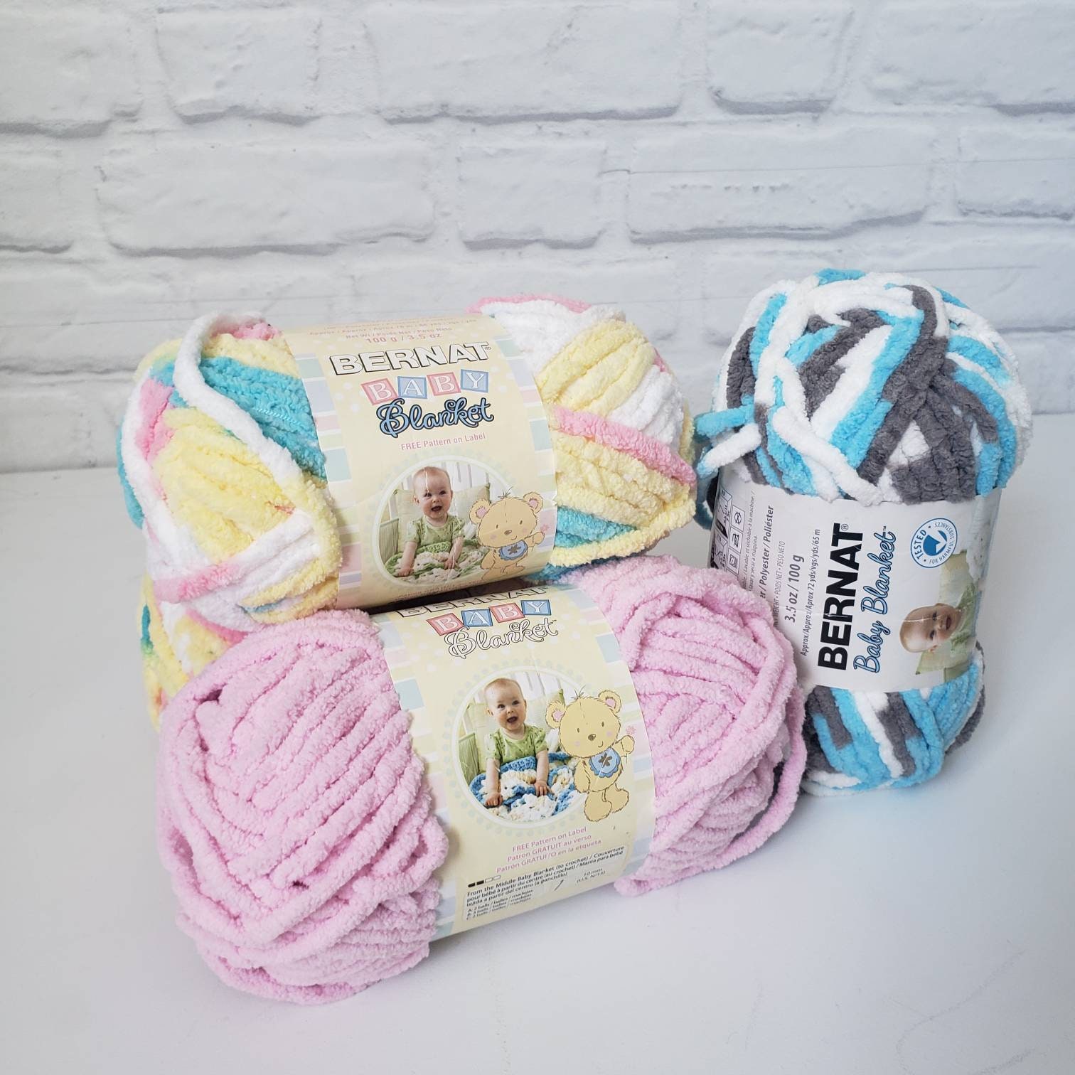Bernat Baby Blanket Yarn 100 Gram 3.5oz Pitter Patter Pink Etsy Canada