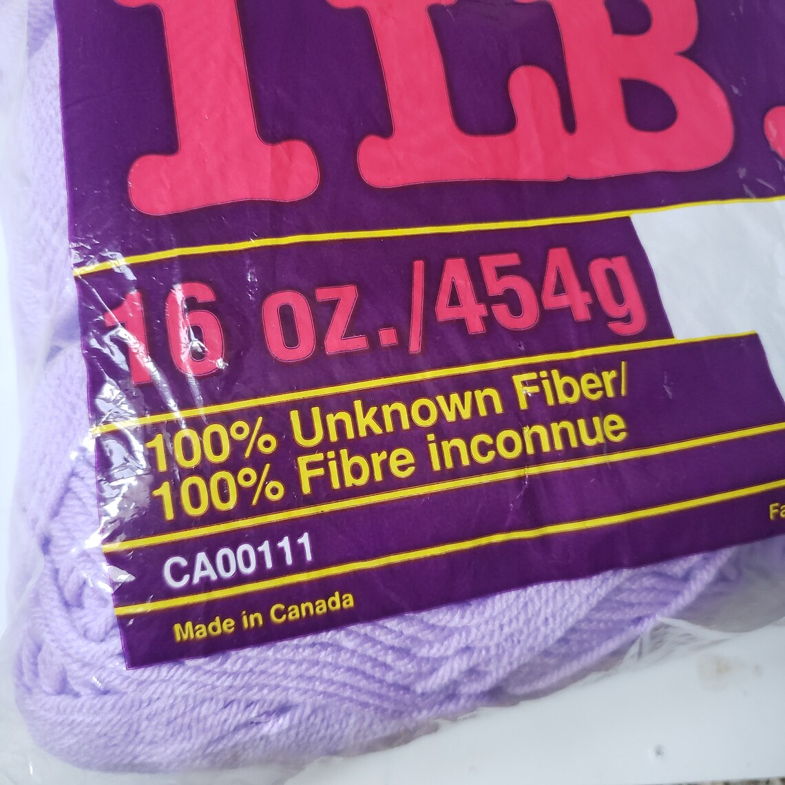 One Pound Factory Mill Ends Yarn, Soft Purple Yarn, Mixed Unknown