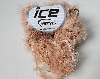 Evelina Ice Yarns, 50% polyester and nylon, 50 grams, light brown, golden brown, DUTY & TARIFF in shipping