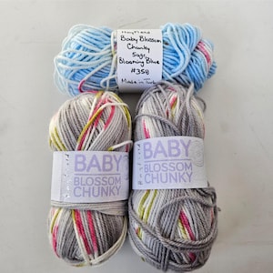 Hayfield Baby Blossom Chunky Yarn Yarn 100g Acrylic Nylon, Self Patterning Baby Yarn Soft Chunky Yarn  DUTY in shipping.
