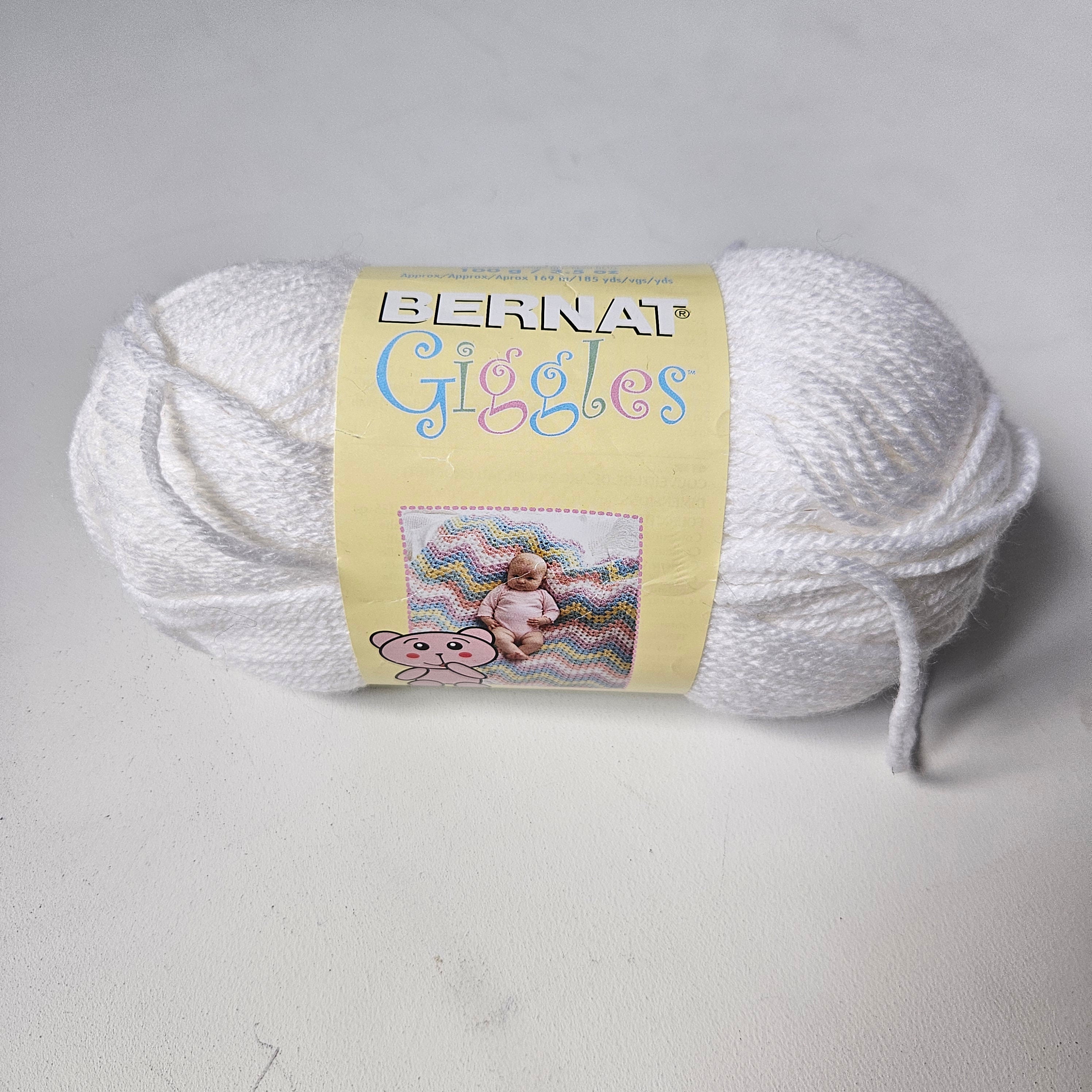 Bernat Giggles Yarn Acrylic Nylon Blend 100 Gram White Discontinued Yarn Etsy