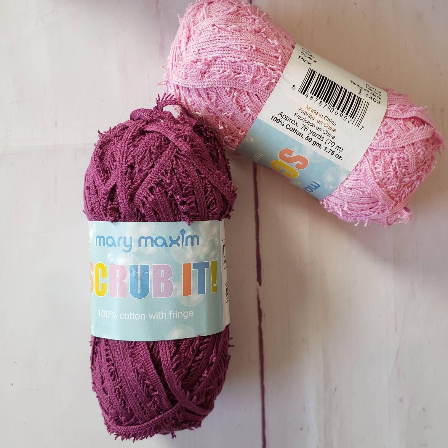 Mary Maxim Scrub It Yarn, 50g Cotton, Dish Cloth Yarn, Scrubby Yarn