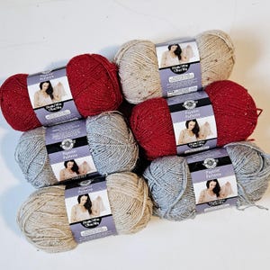 Loops and Threads Payette yarn, 50 grams, Glitter Sequins yarn, Sterling silver, Ruby Red, discontinued DUTY & TARIFF included in shipping