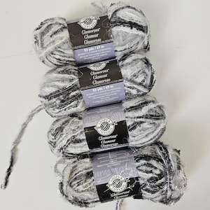 Loops & Thread Glamorous Yarn,  50 grams, acrylic, polyamide, mohair, color smoke, rare find DUTY and TARIFF included in shipping