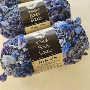 Loops & Threads Willow Yarn, 3 Skeins Available, Color #7 Blue Willow, Bulky #5 50g discontinued  DUTY and TARIFF included in shipping