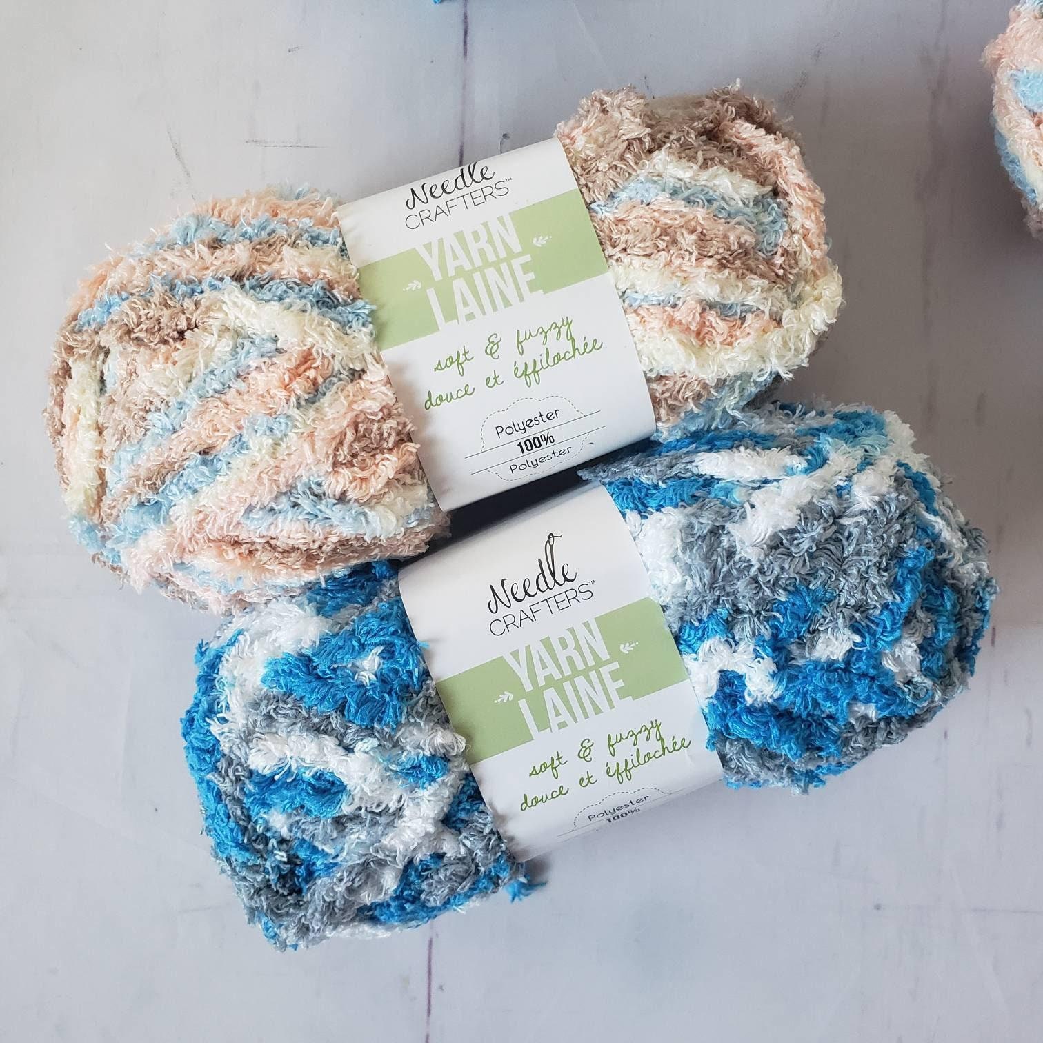 Needle Crafters Soft & Fuzzy Plush Baby Yarn Beach and Blue Etsy