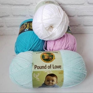  Pound of Love Yarn by Lion Brand - Solid Yarn for Knitting,  Crochet, Weaving, Arts & Crafts - Antique White, Bulk 12 Pack : Everything  Else