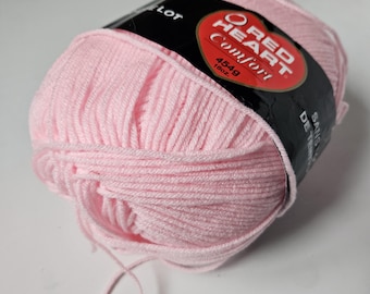 Red Heart Yarn, Comfort Yarn 315 Grams, Partial Skein 100% acrylic yarn, Light Pink #3133 , blanket amigurumi DUTY & TARIFF in shipping