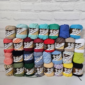 Lily Sugar n Cream 100% Cotton Yarn, 56 - 70grams cotton knitting yarn, sugar and cream cotton, pot holder, towel yarn. DUTY FREE to USA