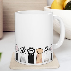 Cat Love Ceramic Mug, Cat Coffee Cup, Cat Lover Gift, Kitty Mug, Pet Owner Gift, Animal Lover, Cute Cartoon Cat, Funny Cat Mug, Cat Mom