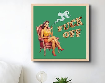 Retro Glam Pin-Up Wall Art, Bold Home Decor | Print/Canvas | Framed/Unframed