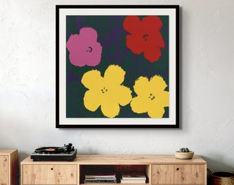 Pop Art Flowers Print - Warhol Floral Wall Art