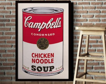 Chicken Noodle from: Campbell's Soup I by Andy Warhol | Print/Canvas | Framed/Unframed