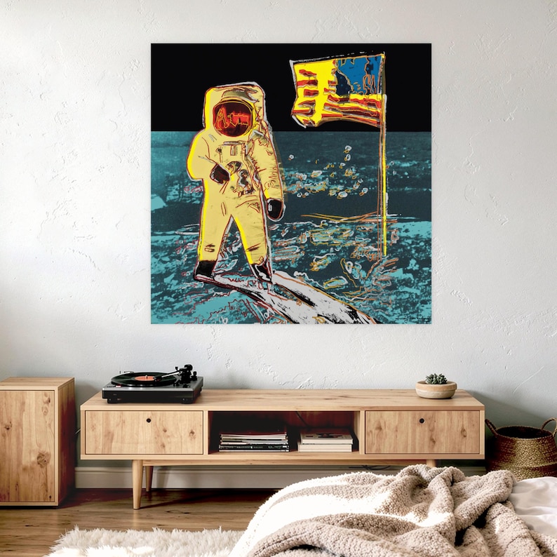 Moonwalk Pop Art by Warhol - Bold Moon Wall Art - Etsy