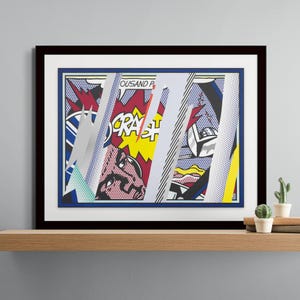 Roy Lichtenstein Reflections On Crash | Retro Comic Style Wall Art | Bold Pop Art Poster | Print/Canvas | Framed/Unframed