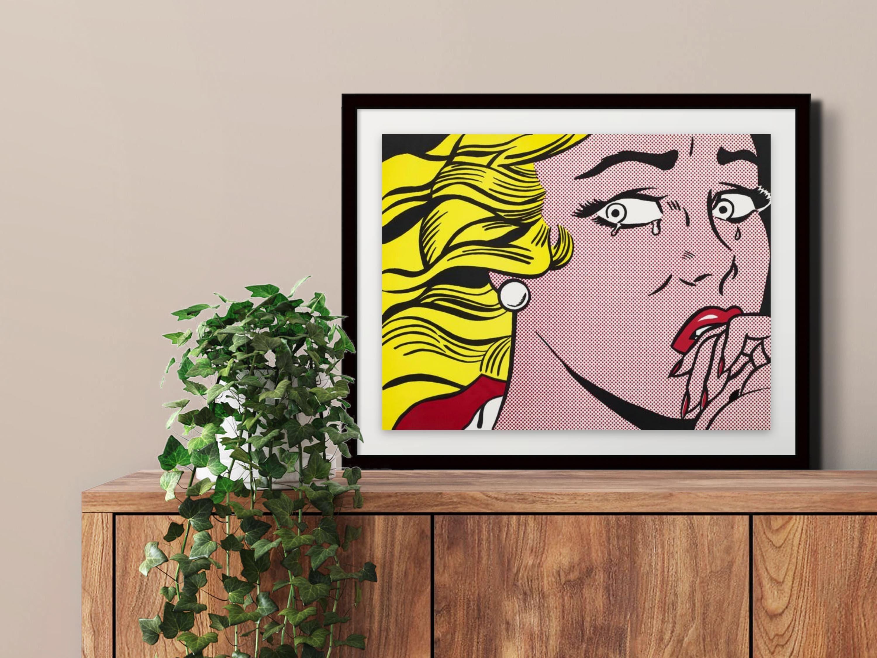 Wanddecoratie 50x75 Cm Pop Art Roy Lichtenstein Poster - Canvas Print 50x75cm 'Pop Meisje' - Moderne Wanddecoratie Zonder Lijst Geen Lijst Canvas Schilderij