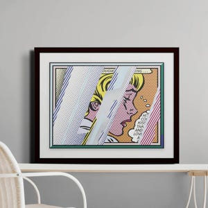 Roy Lichtenstein Reflections of Girl | Retro Comic Artwork | Print/Canvas | Framed/Unframed