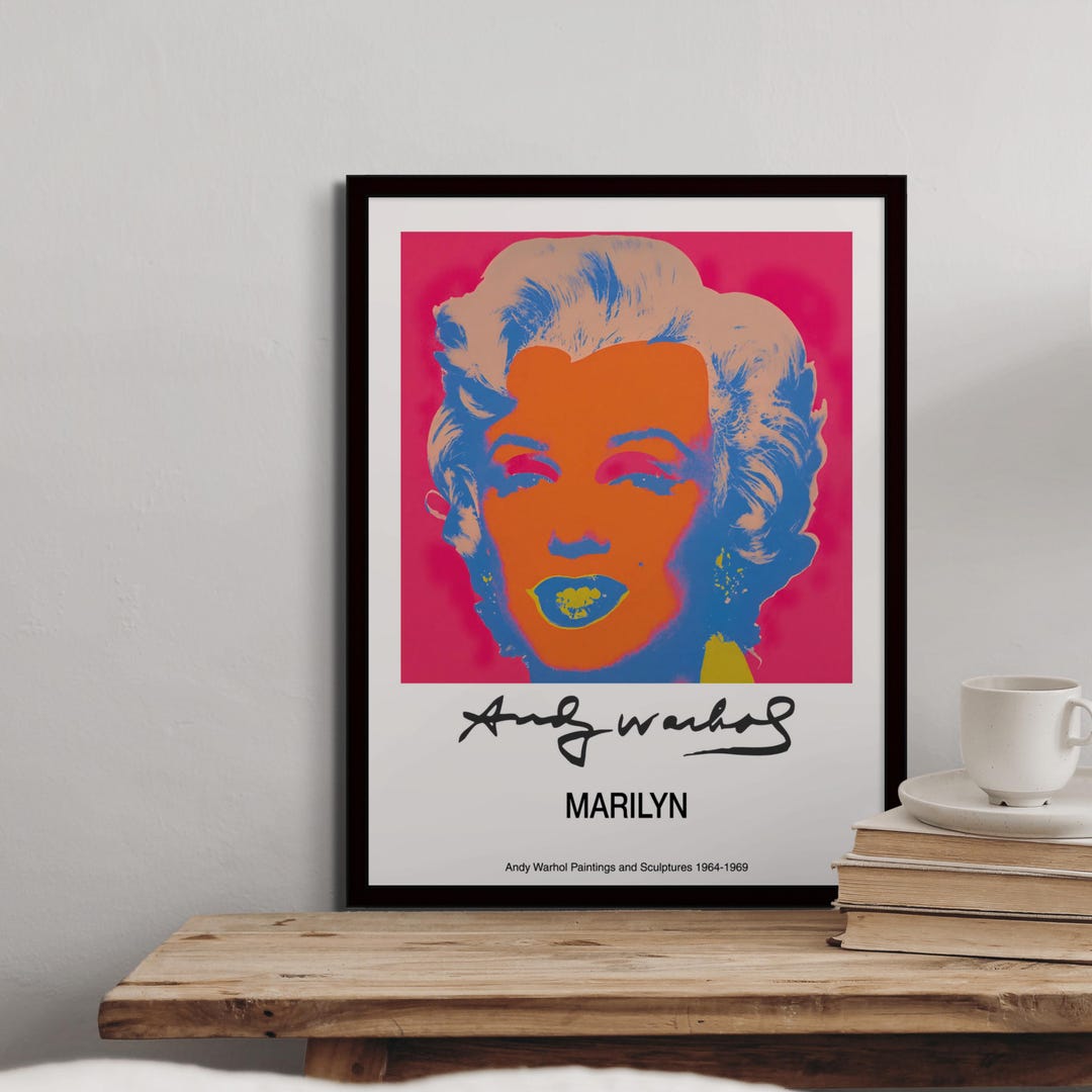 Andy Warhol Marilyn Monroe Neon Pop Art Print - Exhibition Poster - Etsy