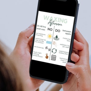 Waxing Aftercare Card