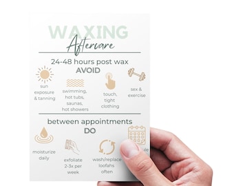 Waxing Aftercare Card for Clients