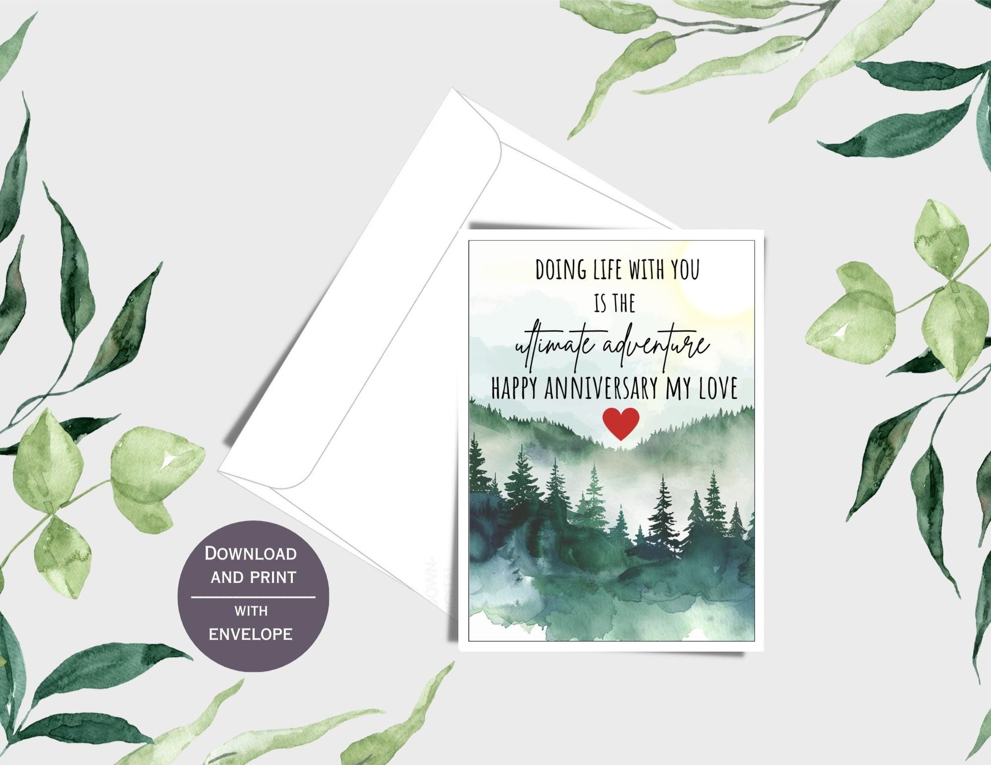 Printable Anniversary Card for Him, the Ultimate Adventure, Husband ...
