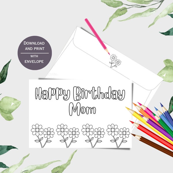 Happy Birthday Mom Card From Children - Etsy