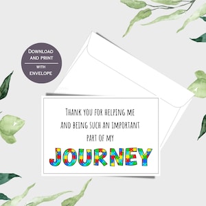 Tarjeta de agradecimiento para profesores de autismo, tarjeta de agradecimiento para terapeutas de autismo, terapia de autismo, terapeuta de autismo, tarjeta imprimible digital (PDF de 4x6)