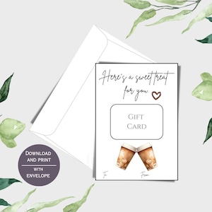 Titular de tarjeta de regalo imprimible con sobre, tarjeta de felicitación a juego disponible, descargar e imprimir, imprimir desde el titular de la tarjeta de regalo en casa